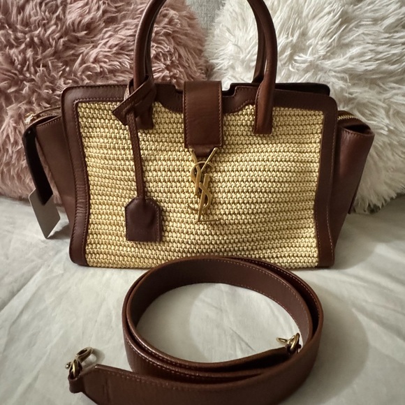 YSL Raffia Downtown Shoulder Bag - Picture 2 of 16